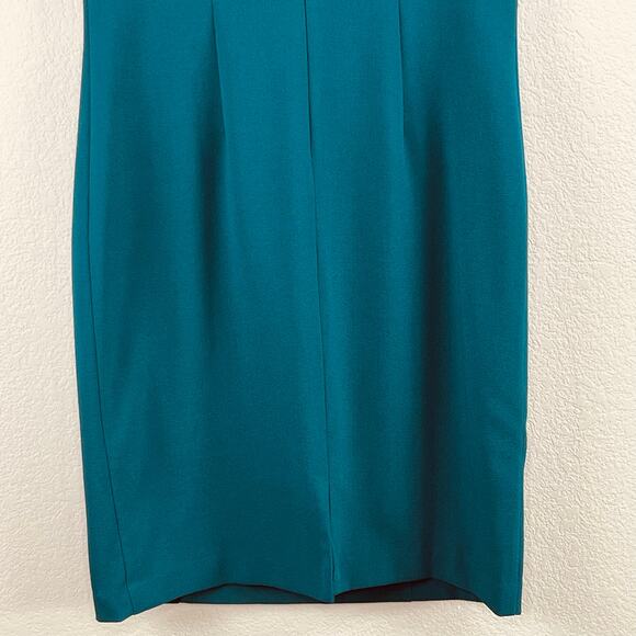 Harper Rose Teal Career Back Vent Sleeveless Tie Neck Sheath Mini Dress 12 NWOT - Picture 9 of 13